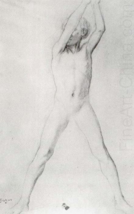 Study for the youth with Arms upraised, Edgar Degas